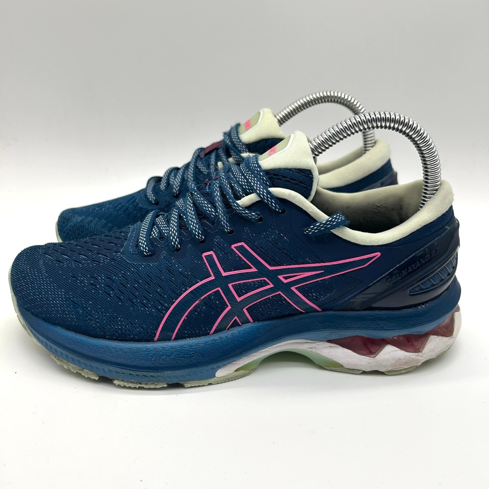 ASICS Gel-Kayano 27 Shoes Women 6.5 Navy Pink Running Sneakers 1012A649 Low Top